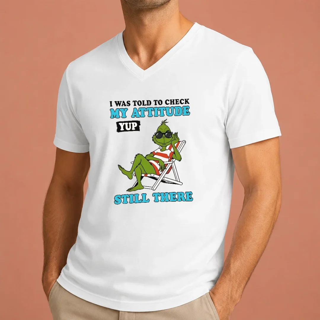 nice-grinch-i-was-told-to-check-my-attitude-yup-still-there-v-neck-shirt Nice Grinch I Was Told To Check My Attitude Yup Still There V-Neck Shirt