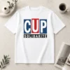 Nice Happy CUP Solidarity Red White Blue Logo t shirt in classic crew neck style with patriotic colors