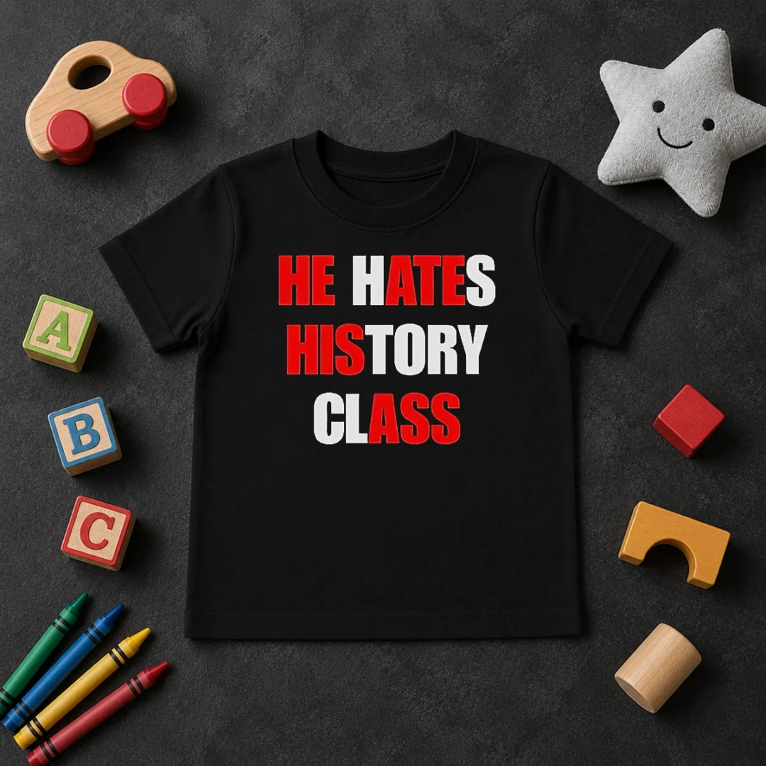 Nice He Hates History Class Kids T Shirt Nice He Hates History Class Kids T-Shirt