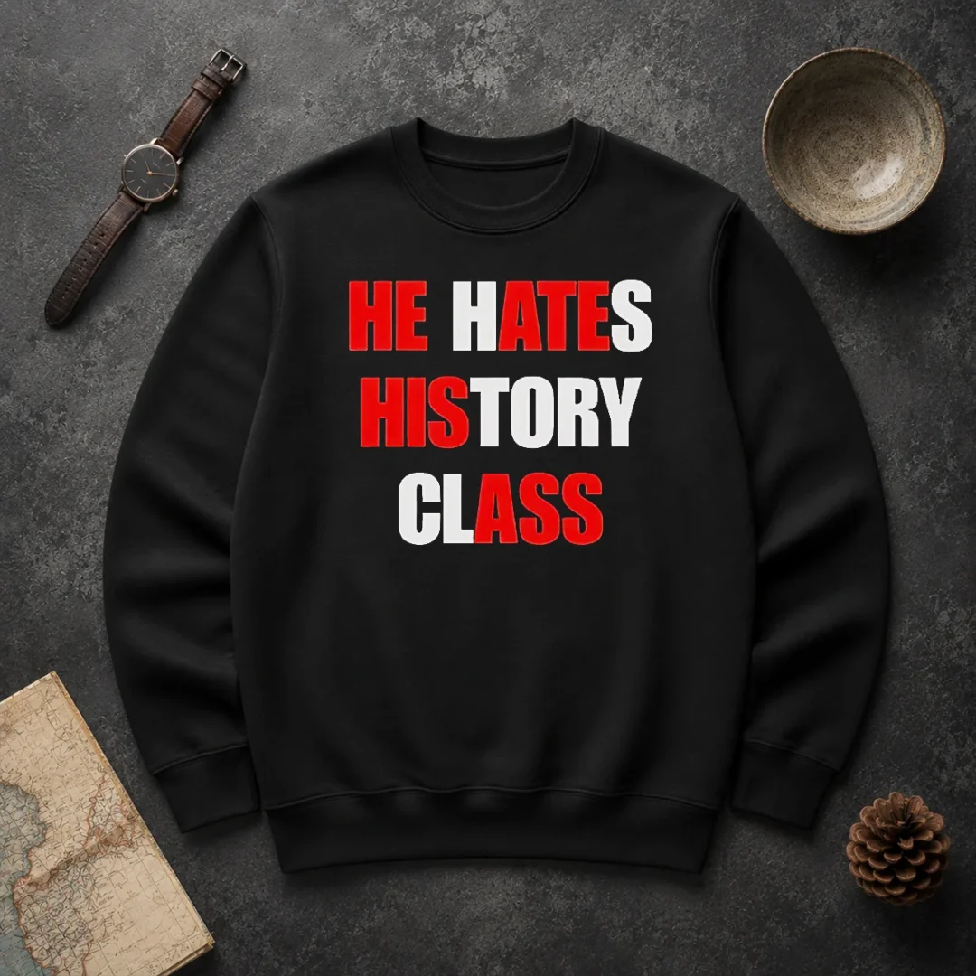 Nice He Hates History Class Sweater Nice He Hates History Class Sweater
