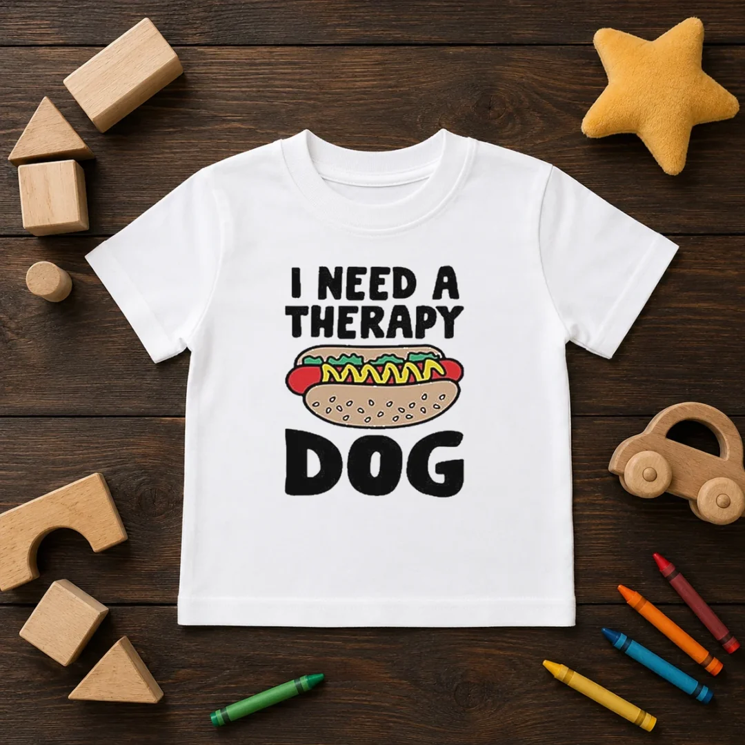 nice-i-need-a-therapy-dog-illustration-kids-t-shirt Nice I Need A Therapy Dog Illustration Kids T-Shirt