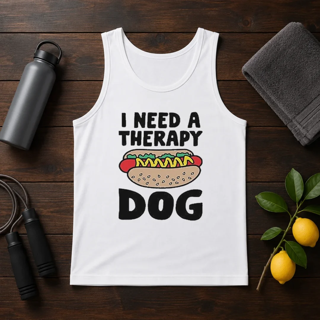 nice-i-need-a-therapy-dog-illustration-tank-top Nice I Need A Therapy Dog Illustration Tank Top