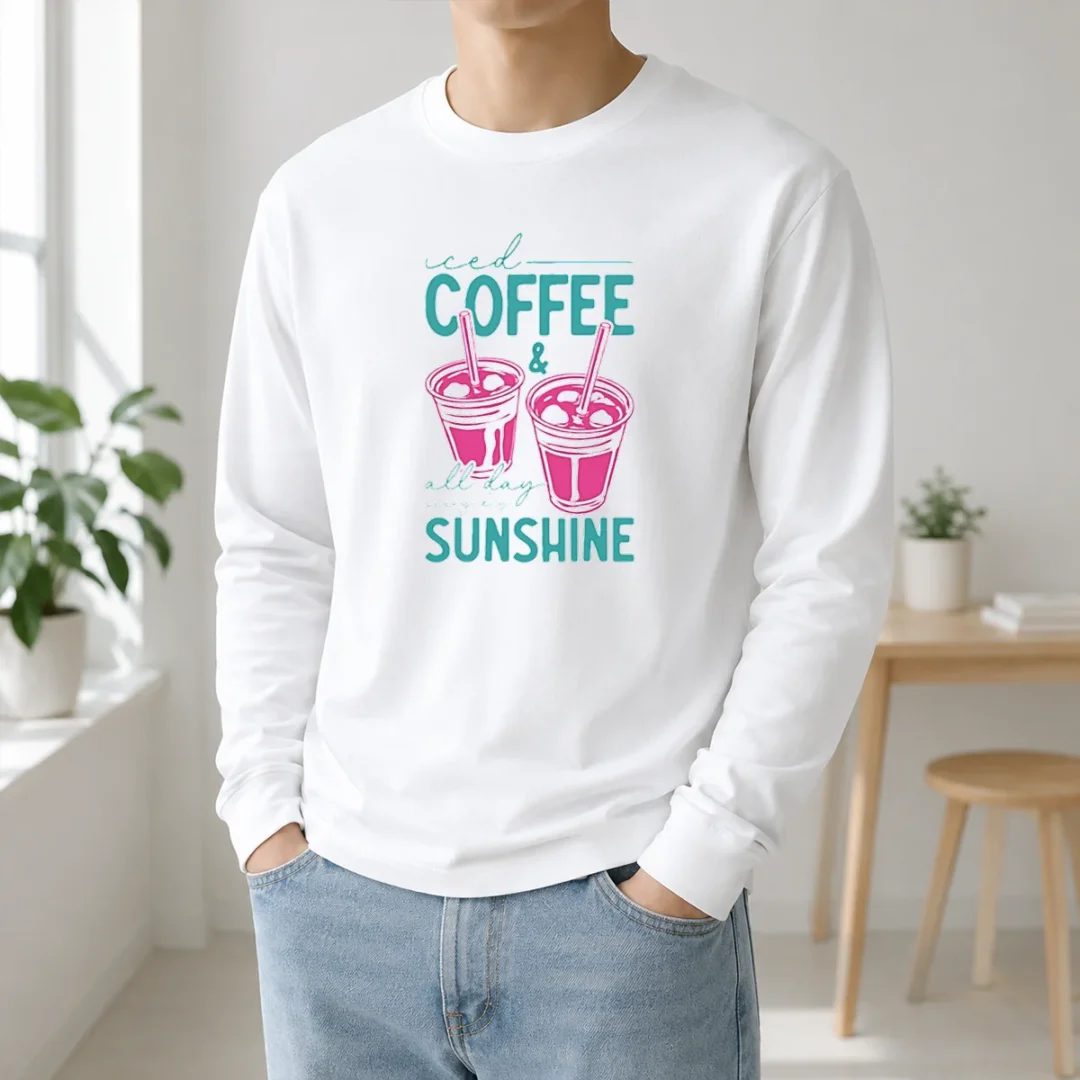 Nice Iced Coffee All Day Sunshine Summer Beach Long Sleeve Shirt Nice Iced Coffee All Day Sunshine Summer Beach Long Sleeve Shirt
