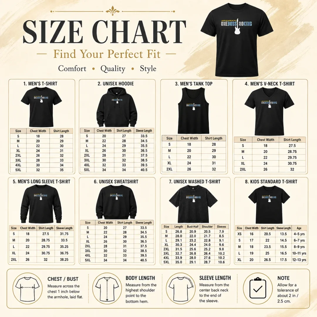 Nice Land Of Hope And Dreams Tour One Boss No King Size Chart Size chart for Nice Land Of Hope And Dreams Tour One Boss No King with measurements in inches and cm