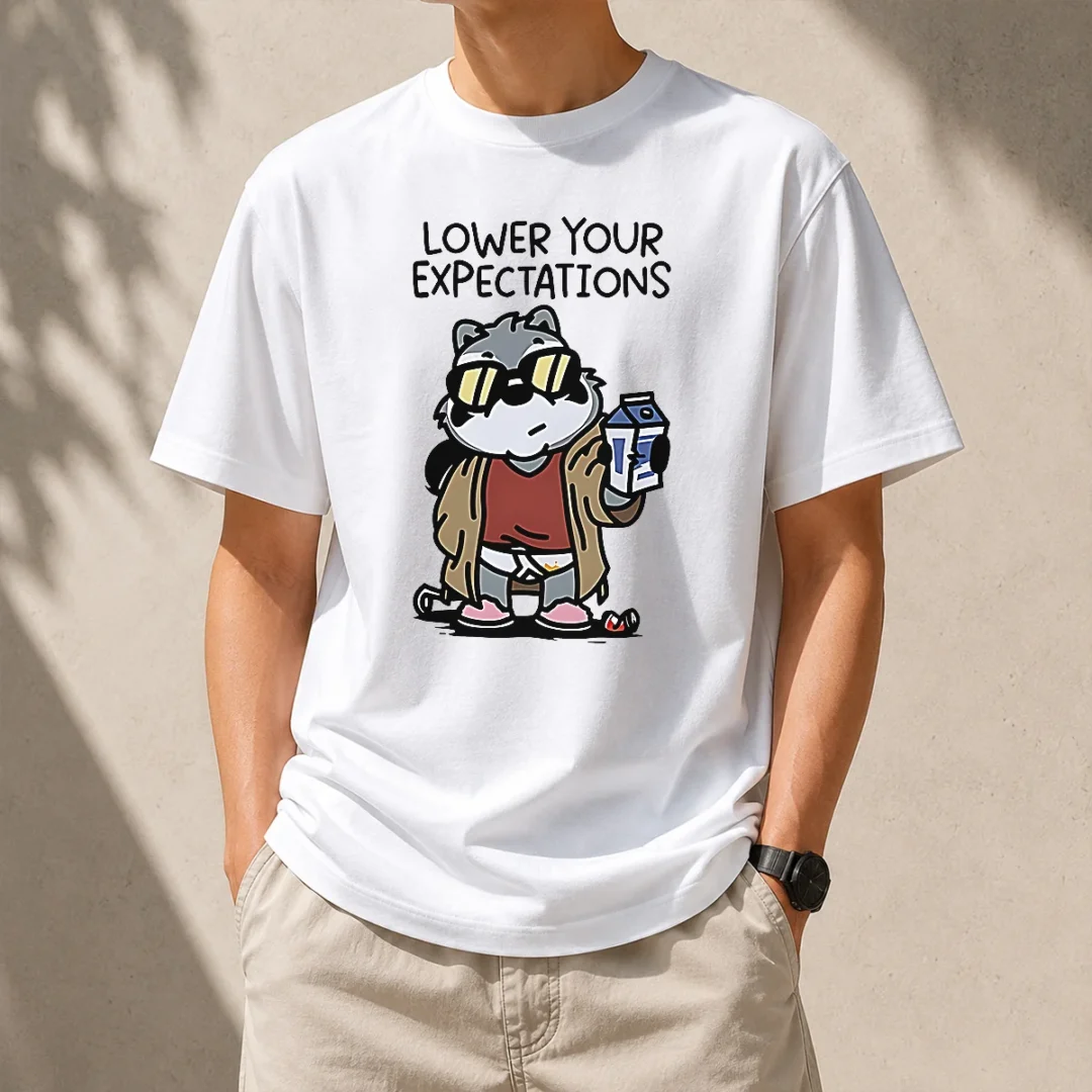 nice-lower-your-expectations-raccoon-cartoon-t-shirt Nice Lower Your Expectations Raccoon Cartoon