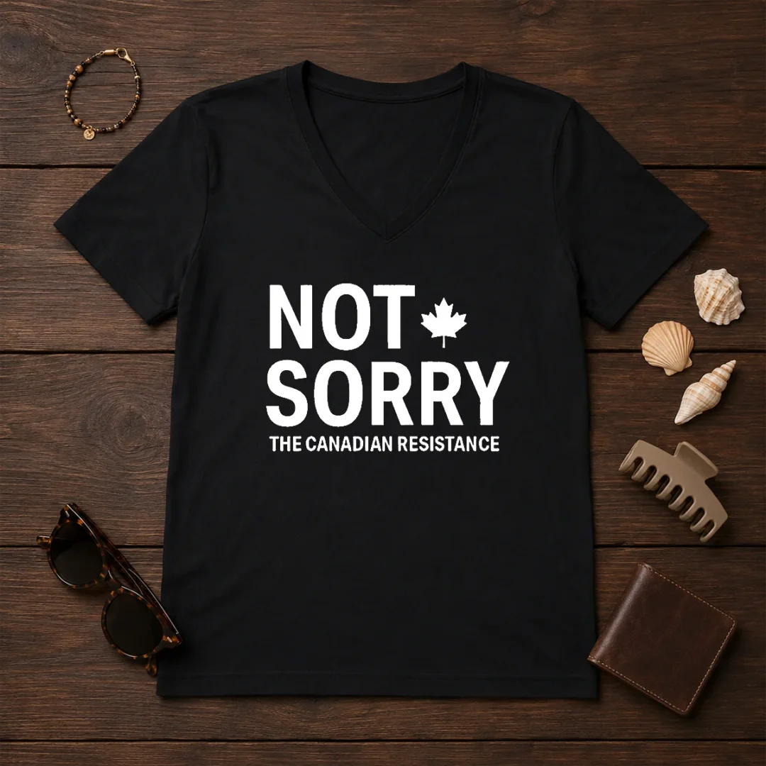 nice-not-sorry-the-canadian-resistance-canada-v-neck-shirt Nice Not Sorry The Canadian Resistance Canada V-Neck Shirt