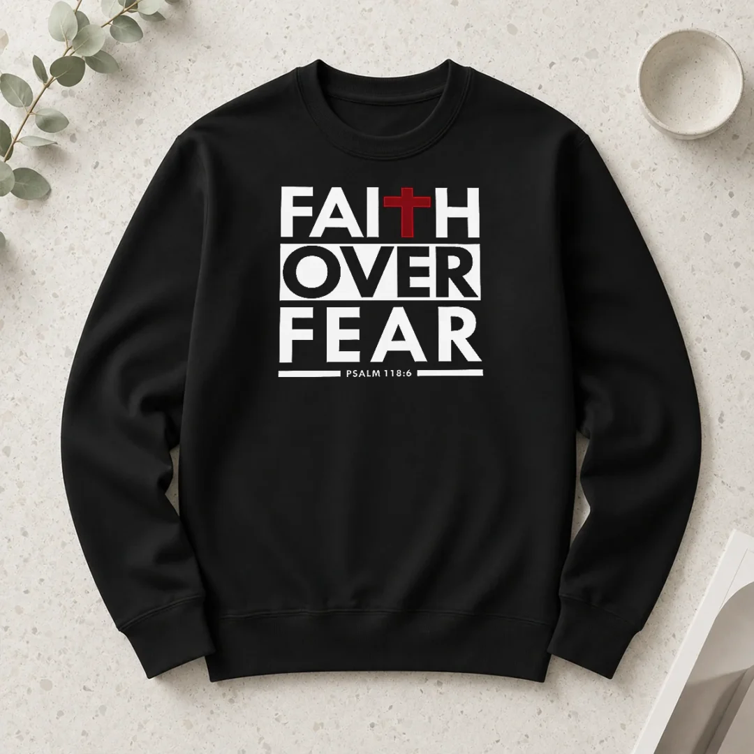 nice-official-faith-over-fear-long-sleeve-shirt Nice Official Faith Over Fear long sleeve shirt in white with bold black lettering on front
