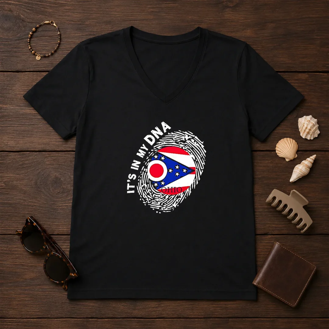 nice-ohio-it-s-in-my-dna-v-neck-shirt Nice Ohio It'S In My DNA V-Neck Shirt