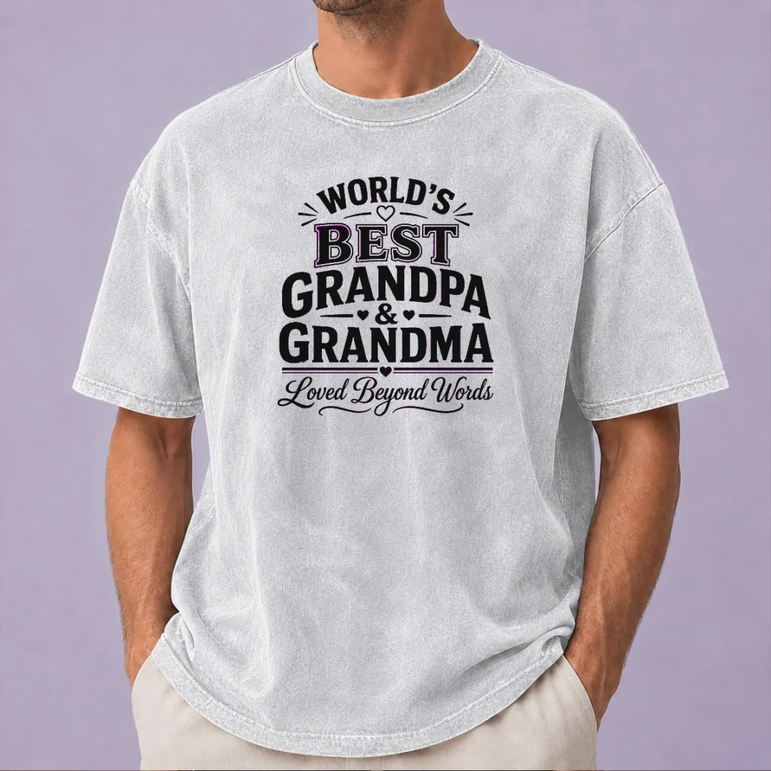 nice-original-grandparents-day-line-art-loved-beyond-words-washed-t-shirt Nice Original Grandparents Day Line Art Loved Beyond Words Washed T Shirt in soft fabric with subtle faded look