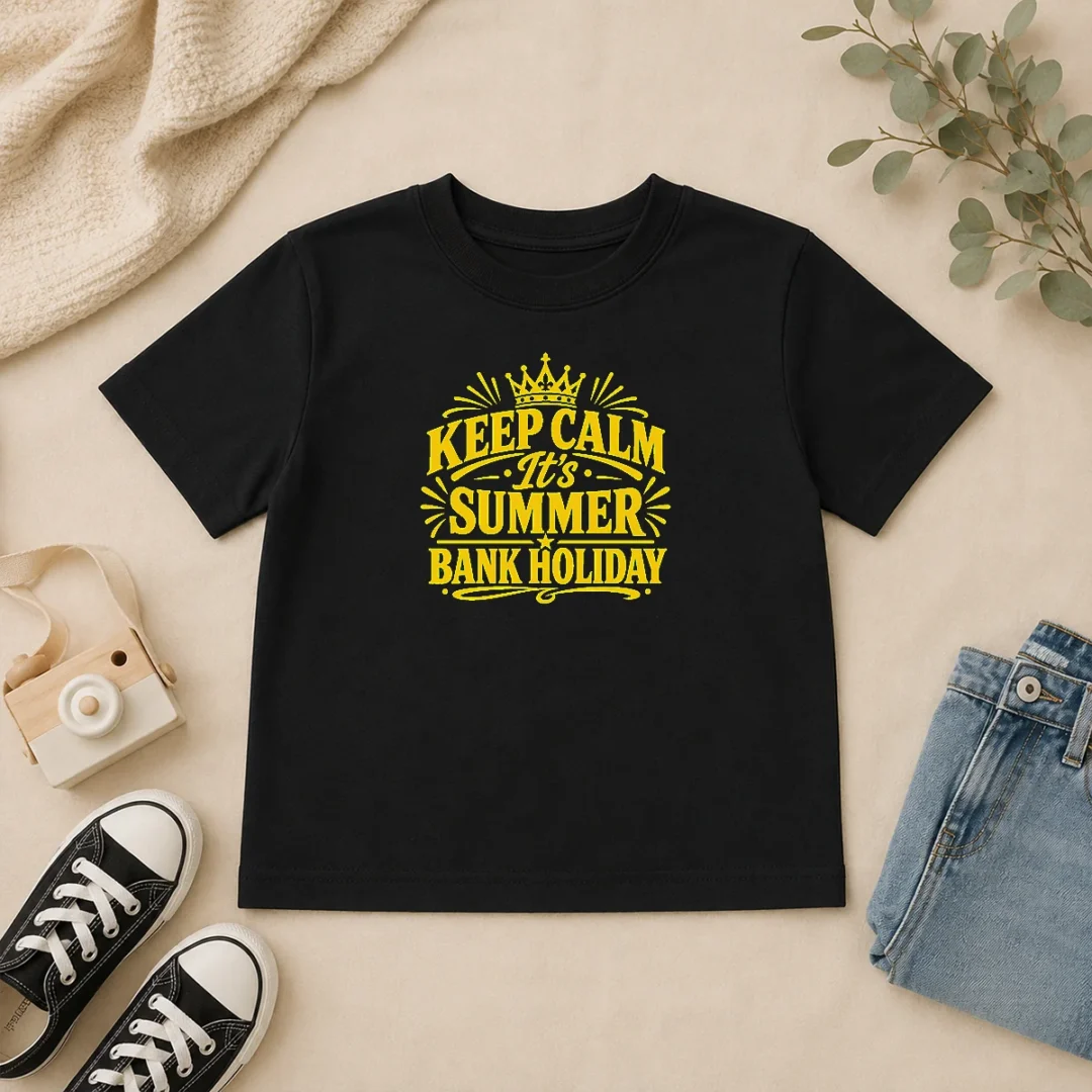 Nice Original Summer Bank Holiday Keep Calm Line Art Kids T Shirt Nice Original Summer Bank Holiday Keep Calm Line Art Kids T-Shirt