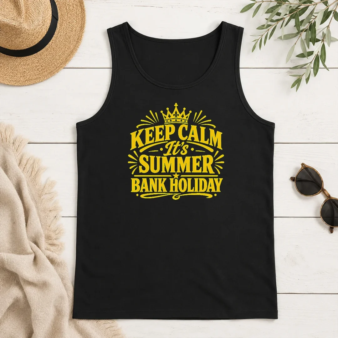 Nice Original Summer Bank Holiday Keep Calm Line Art Tank Top Nice Original Summer Bank Holiday Keep Calm Line Art Tank Top