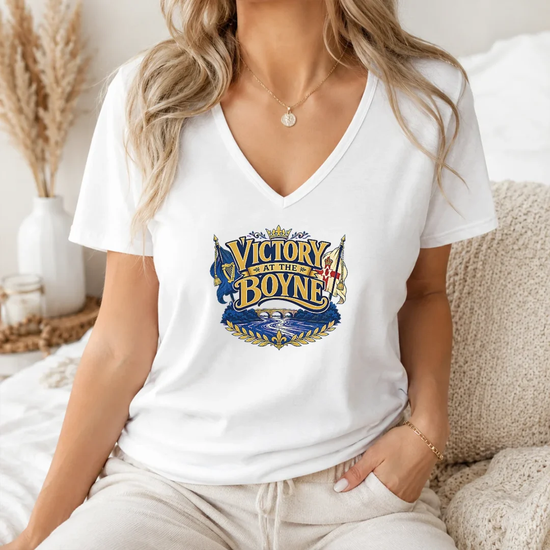 Nice Original Victory At The Boyne Historical Pride Vector V Neck Shirt Nice Original Victory At The Boyne Historical Pride Vector V-Neck Shirt