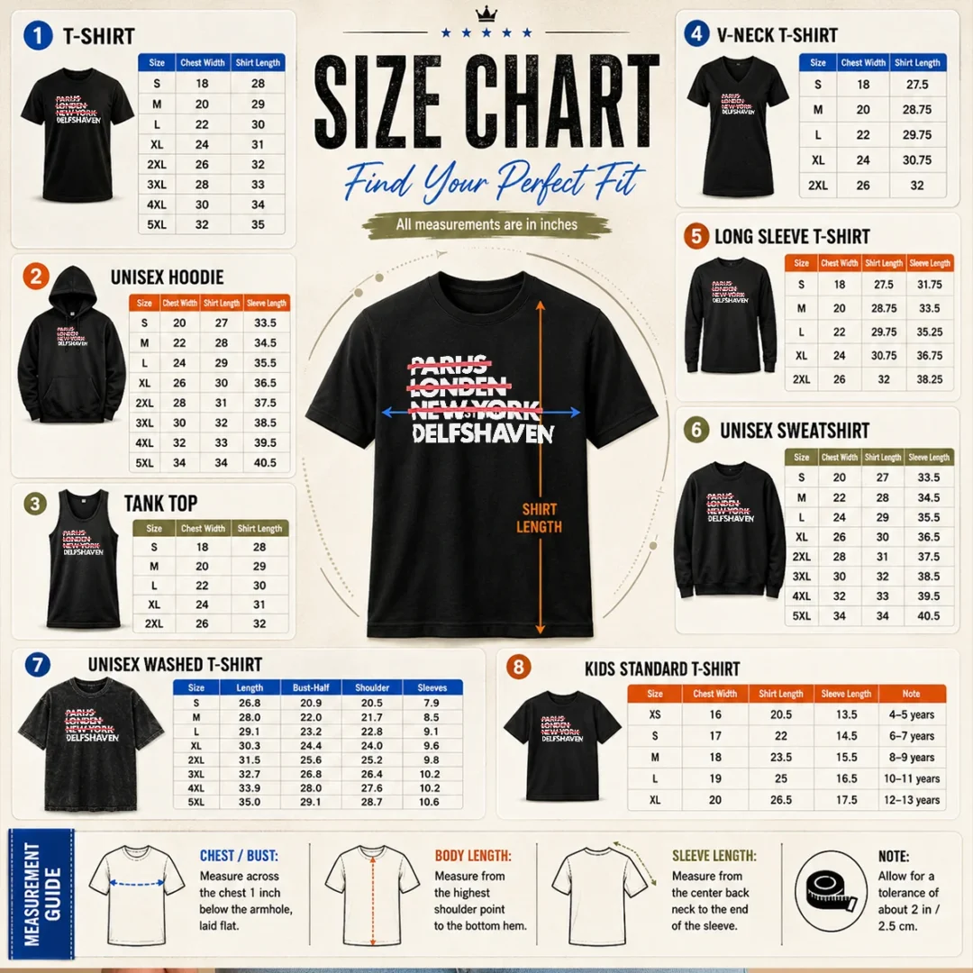 nice-parijs-londen-new-york-delfshaven-size-chart Size chart for Nice Parijs Londen New York Delfshaven showing measurements in inches and centimeters