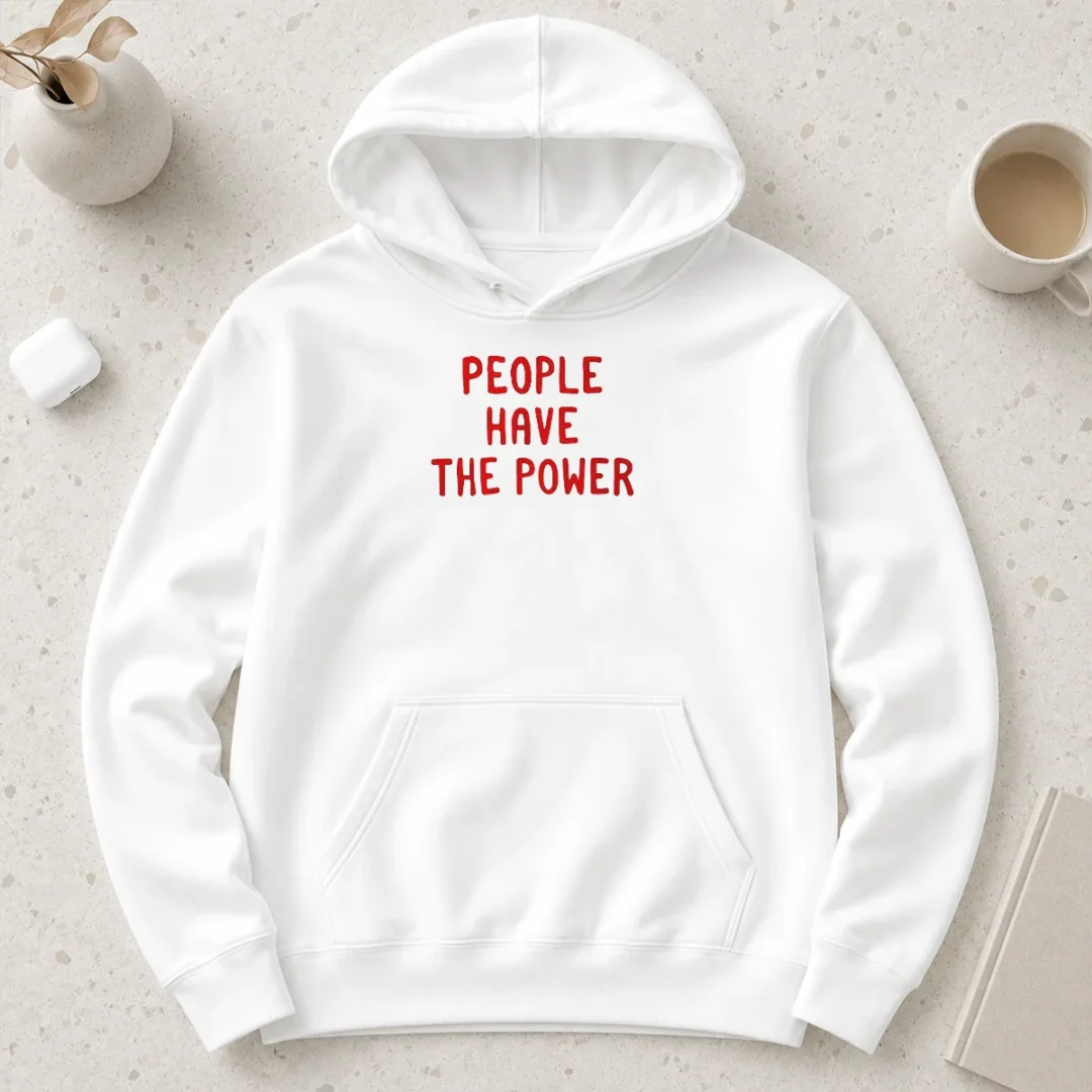 nice-people-have-the-power-patti-smith-song-lyrics-protest-movement-hoodie Nice People Have The Power Patti Smith Song Lyrics Protest Movement Hoodie in black, front view with bold white text design