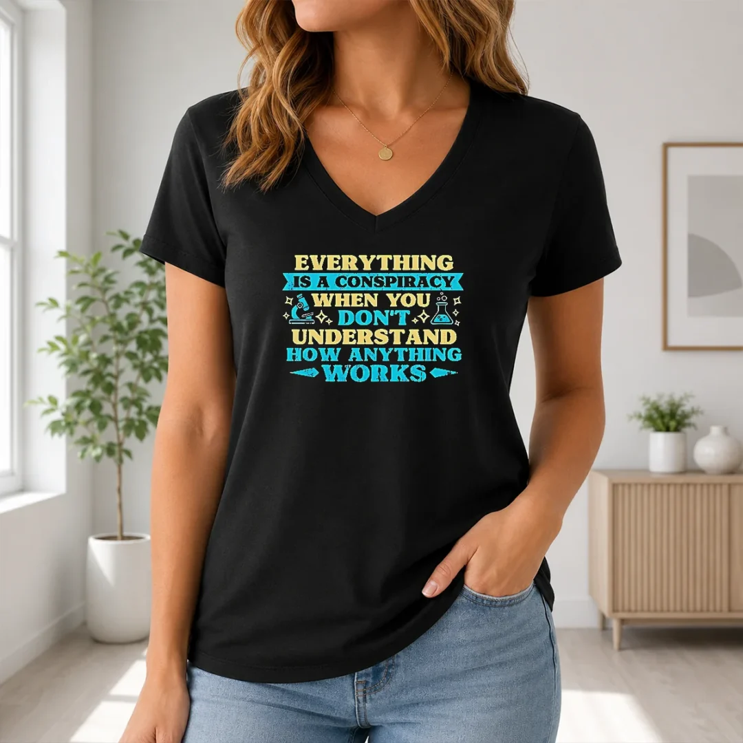 nice-premium-everything-is-a-conspiracy-when-you-don-t-understand-how-anything-works-v-neck-shirt