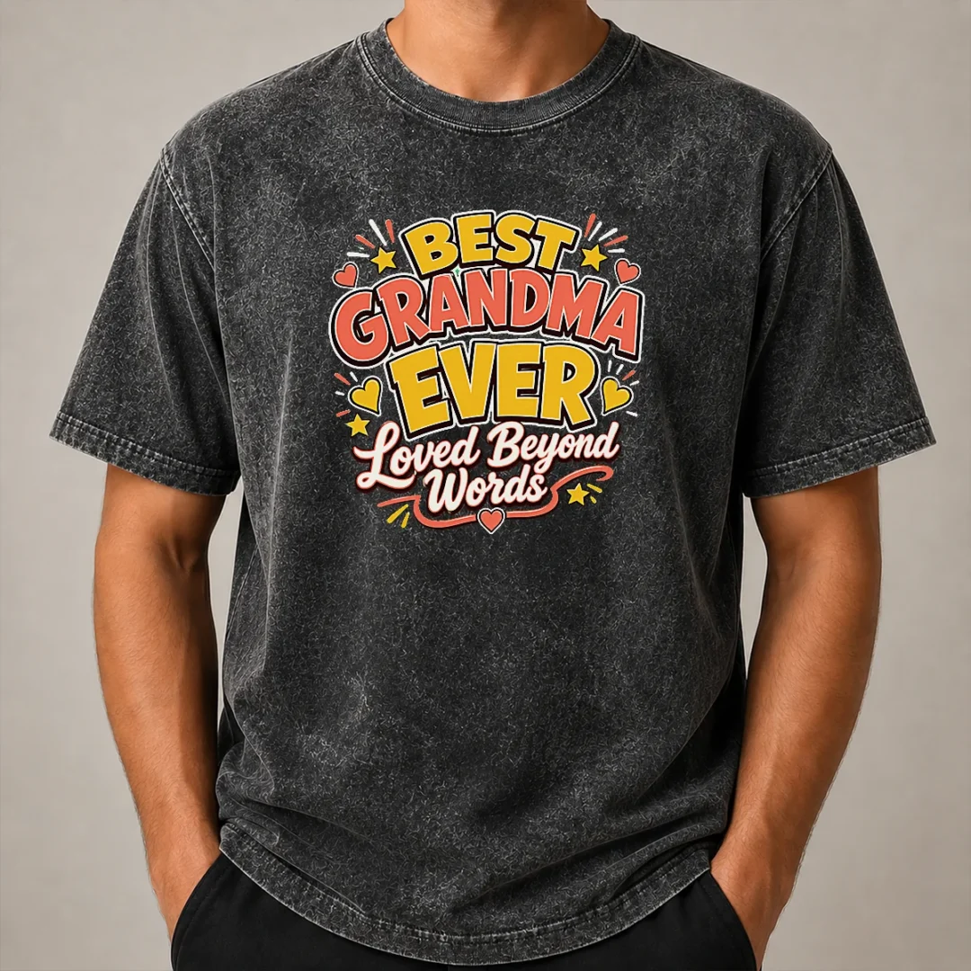 Nice Premium Grandparents Day Best Grandma Ever Cartoon Washed T Shirt Nice Premium Grandparents Day Best Grandma Ever Cartoon Washed T-Shirt