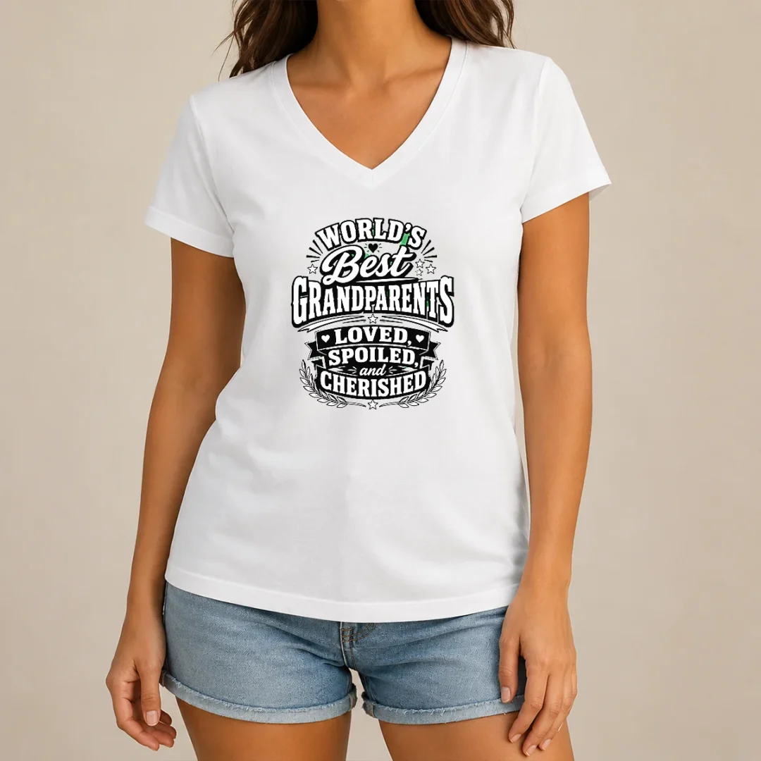 nice-premium-grandparents-day-proud-silhouette-tee-for-loved-grandparents-v-neck-shirt Nice Premium Grandparents Day Proud Silhouette Tee For Loved Grandparents V-Neck Shirt