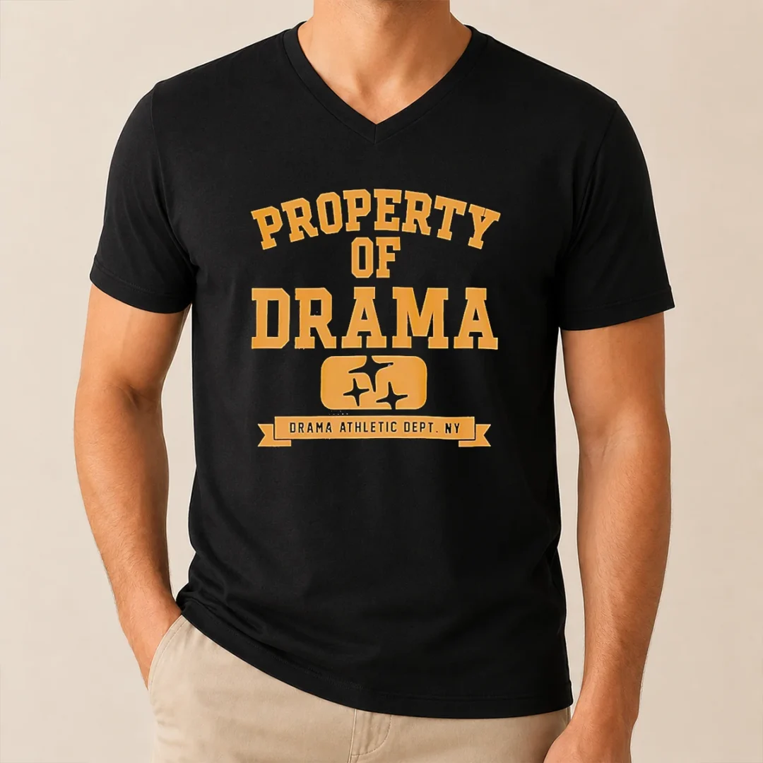 Nice Property Of Drama Athletic Dept NY V Neck Shirt Nice Property Of Drama Athletic Dept NY V-Neck Shirt