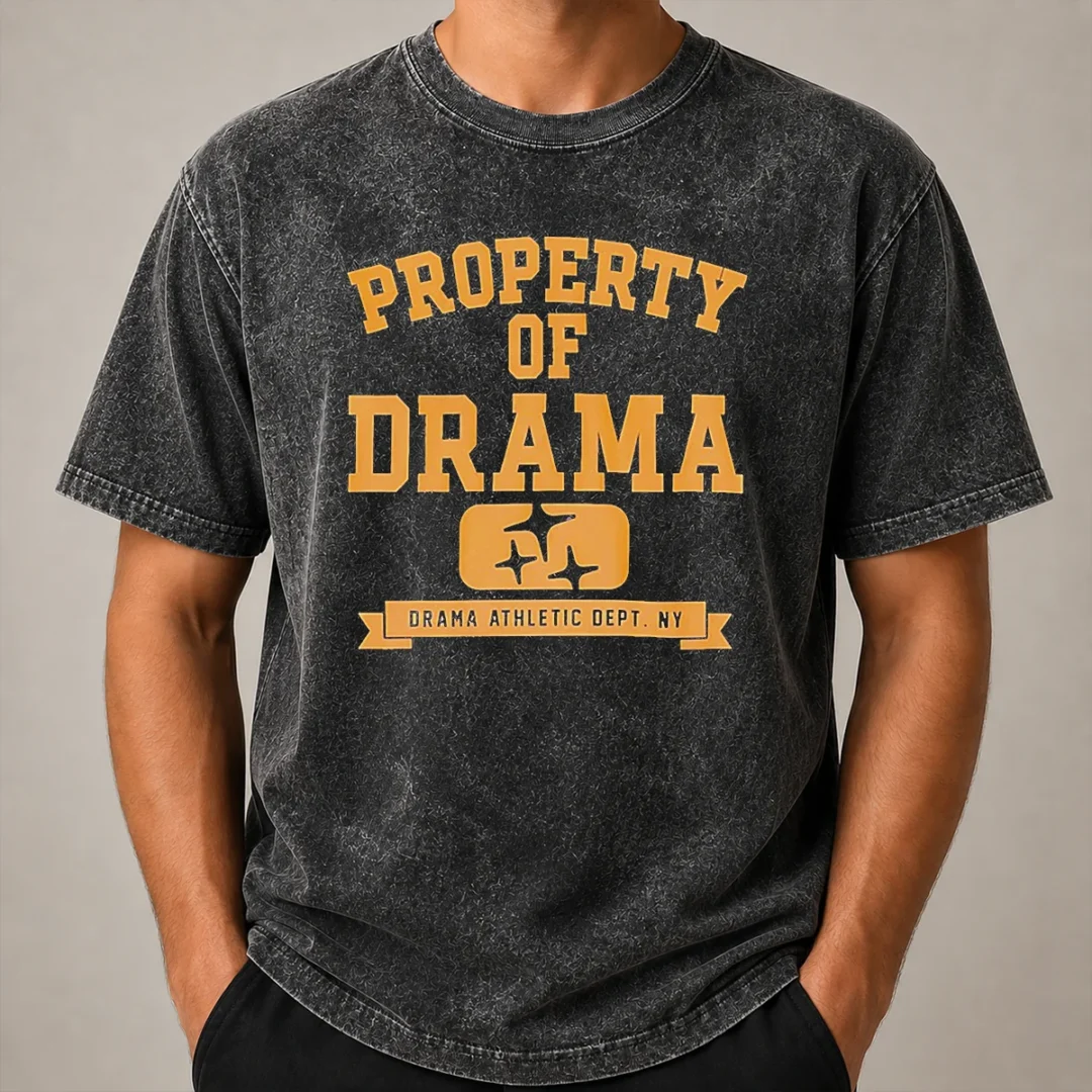Nice Property Of Drama Athletic Dept NY Washed T Shirt Nice Property Of Drama Athletic Dept NY Washed T-Shirt
