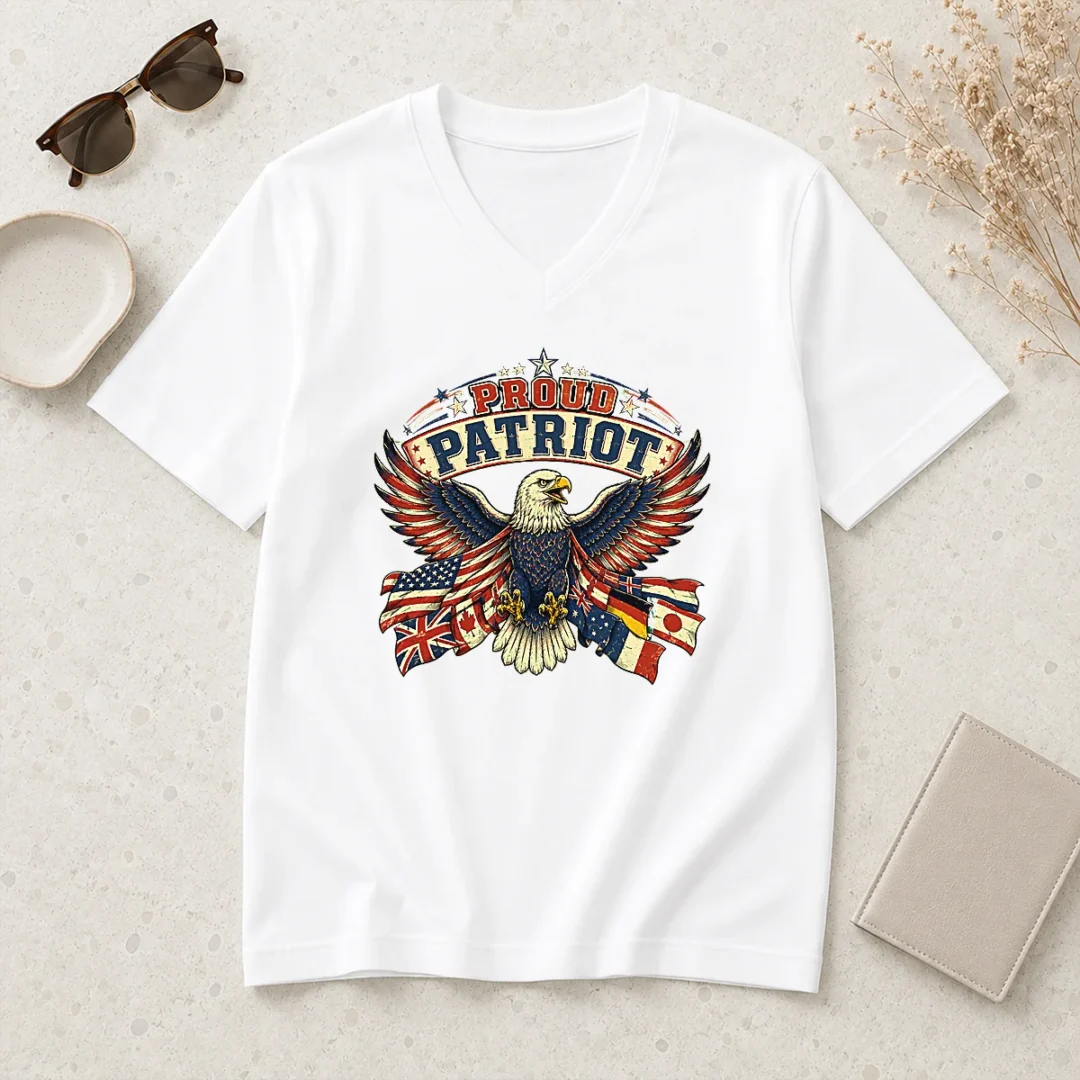 nice-proud-patriot-vintage-shirt-with-soaring-eagle-2-v-neck-shirt Nice Proud Patriot Vintage Shirt With Soaring Eagle 2 V Neck Shirt featuring a classic vintage eagle design on a comfortable V neck garment