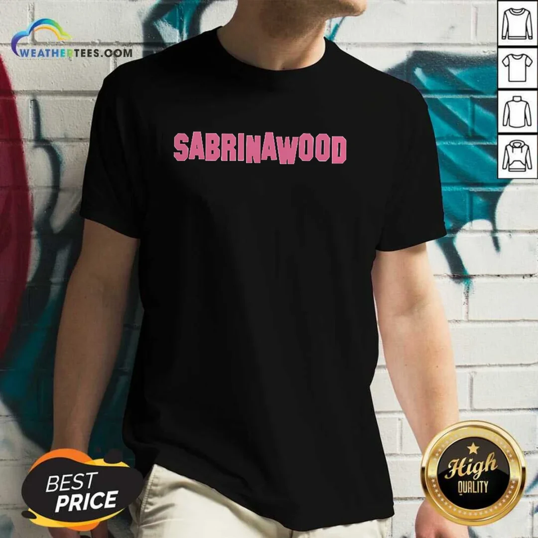 nice-sabrinawood-sabrina-carpenter-pop-culture-v-neck-shirt Nice Sabrinawood Sabrina Carpenter Pop Culture V Neck Shirt in white, featuring a casual fit and soft fabric