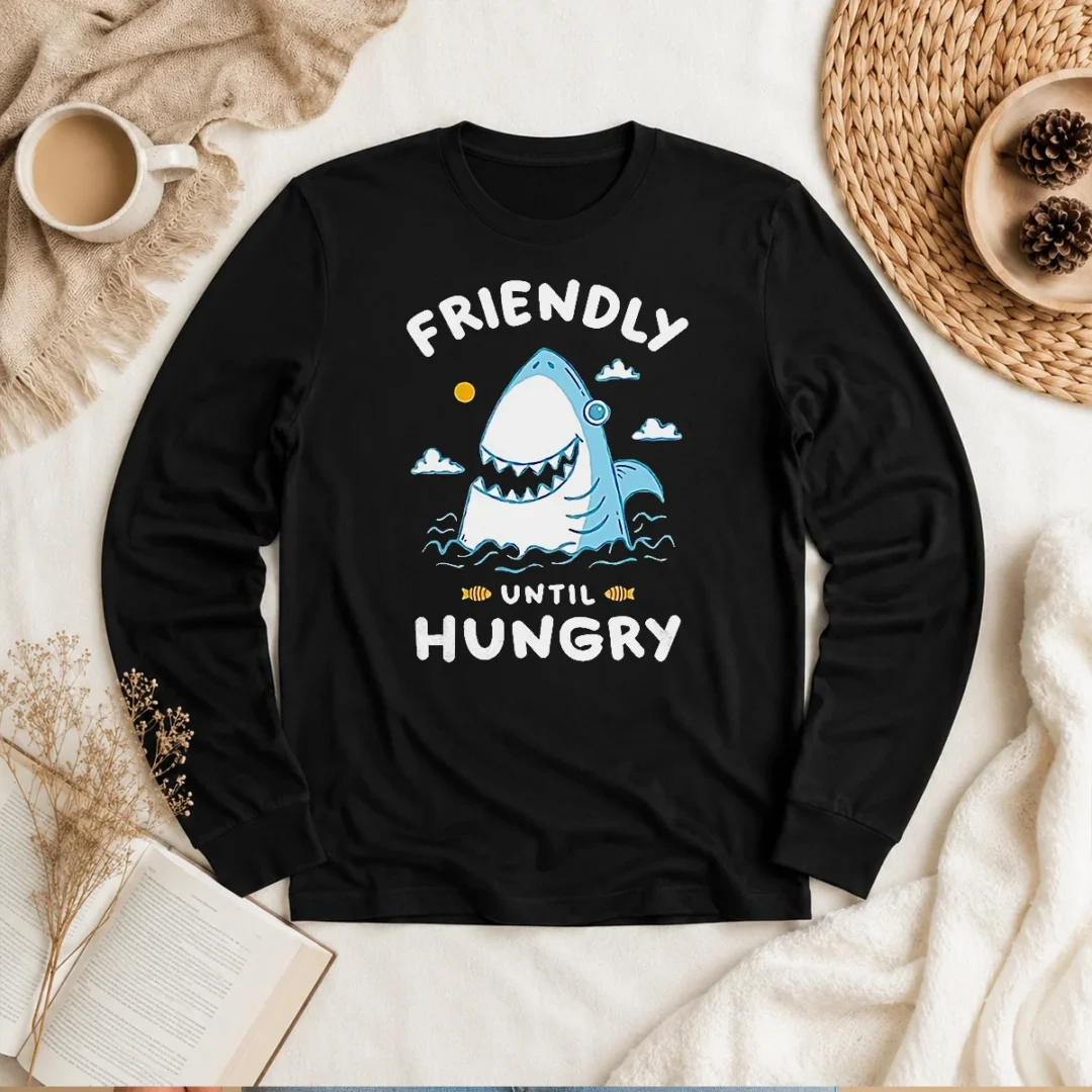 nice-shark-grinning-friendly-until-hungry-long-sleeve-shirt Nice Shark Grinning Friendly Until Hungry Long Sleeve Shirt