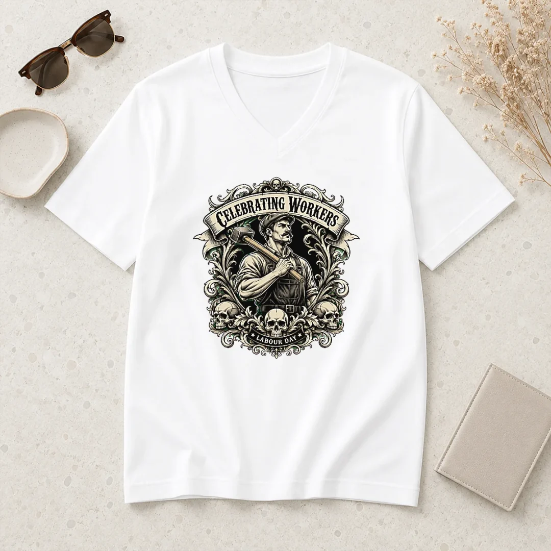 nice-top-labour-day-celebration-workers-gothic-tattoo-v-neck-shirt Nice Top Labour Day Celebration Workers Gothic Tattoo V-Neck Shirt