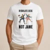 Nice Top Regulate Dick Not Jane Jumping t shirt in classic fit with short sleeves and crew neck