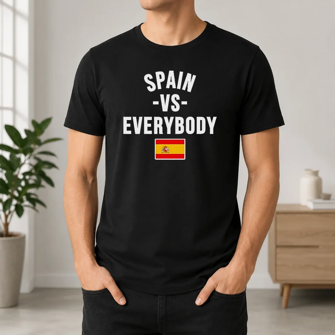 Nice Top Spain Vs Everybody National Soccer Team Spain World Cup 2026 T Shirt Nice Top Spain Vs Everybody National Soccer Team Spain World Cup 2026 t shirt in red with bold white lettering