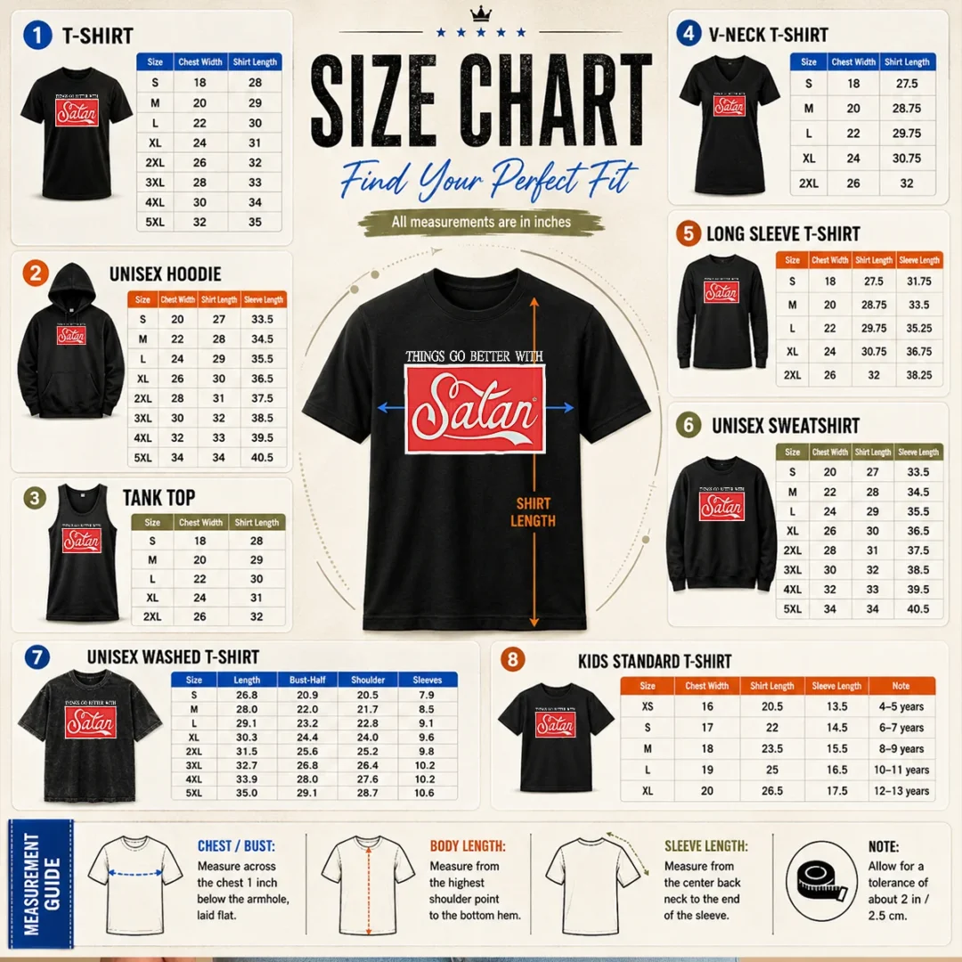 nice-top-things-go-better-with-satan-size-chart Size chart for Nice Top Things Go Better With Satan with measurements in inches and cm