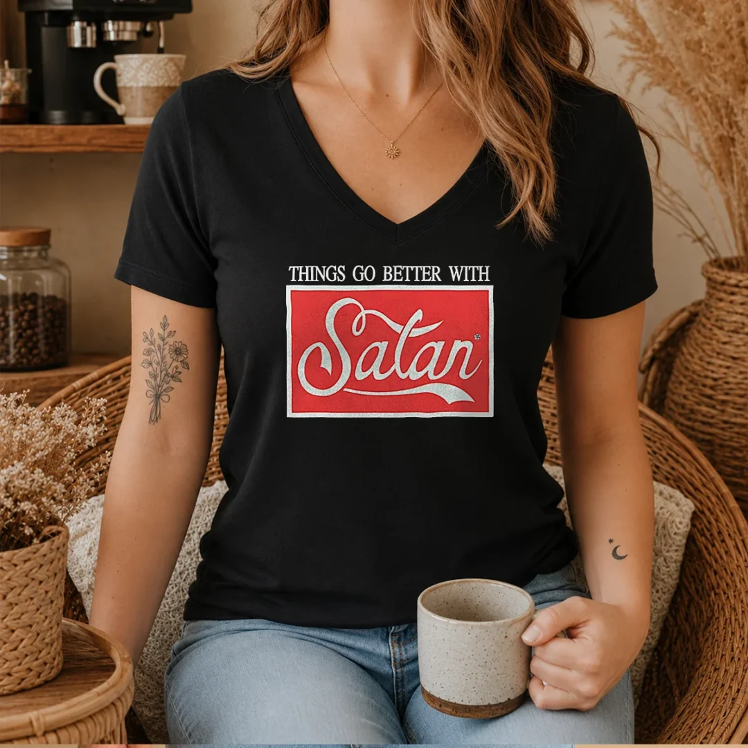 nice-top-things-go-better-with-satan-v-neck-shirt Nice Top Things Go Better With Satan V-Neck Shirt