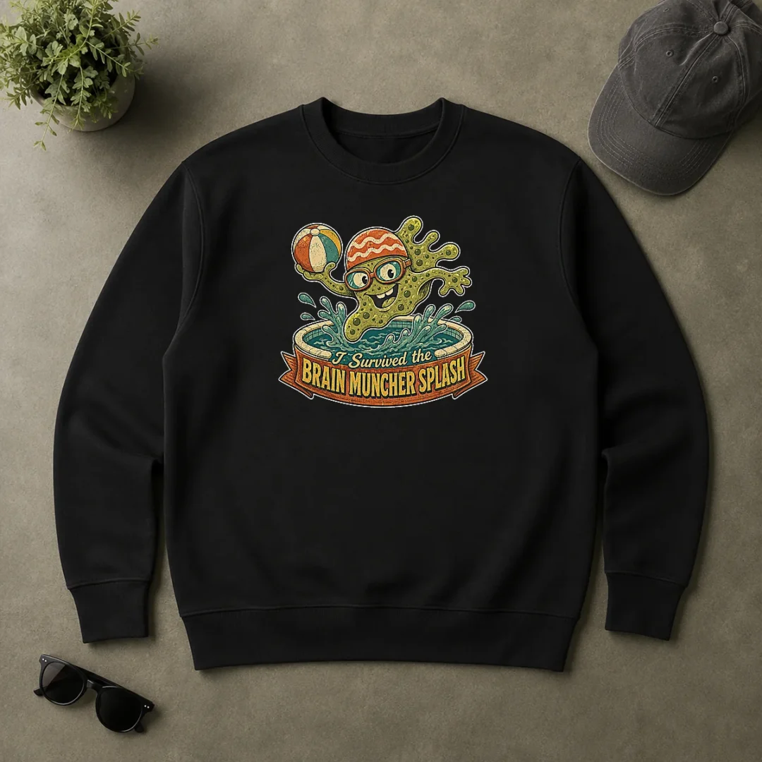 Nice Top Vintage Brain Muncher Splash Survivor Sweater Nice Top Vintage Brain Muncher Splash Survivor Sweater