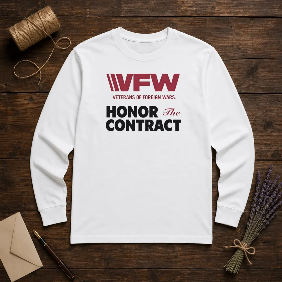 nice-vfw-veterans-of-foreign-wars-honor-the-contract-logo-long-sleeve-shirt Nice VFW Veterans Of Foreign Wars Honor The Contract Logo Long Sleeve Shirt
