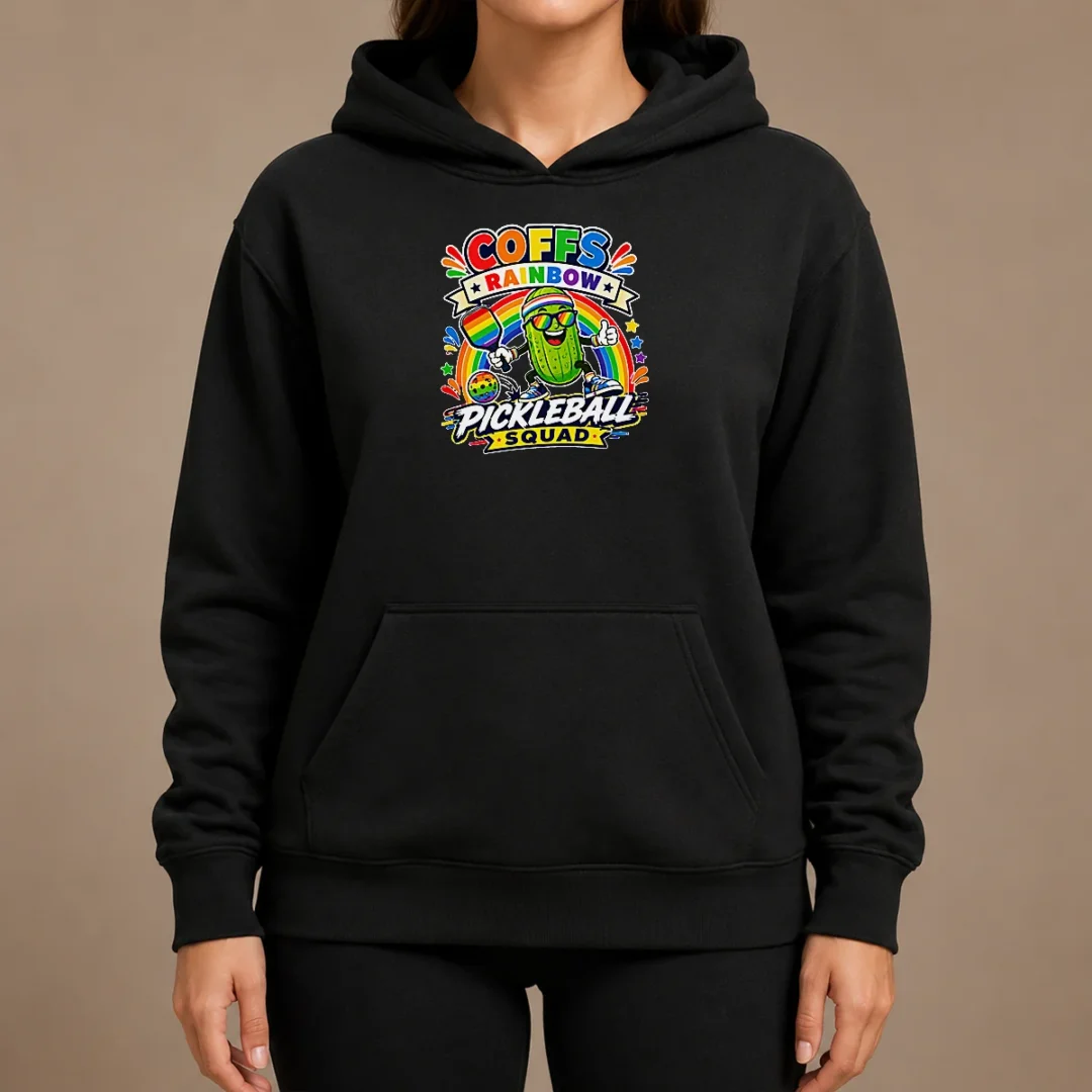 Nice Vibrant Coffs Rainbow Pickleball Enthusiast Hoodie Nice Vibrant Coffs Rainbow Pickleball Enthusiast Hoodie