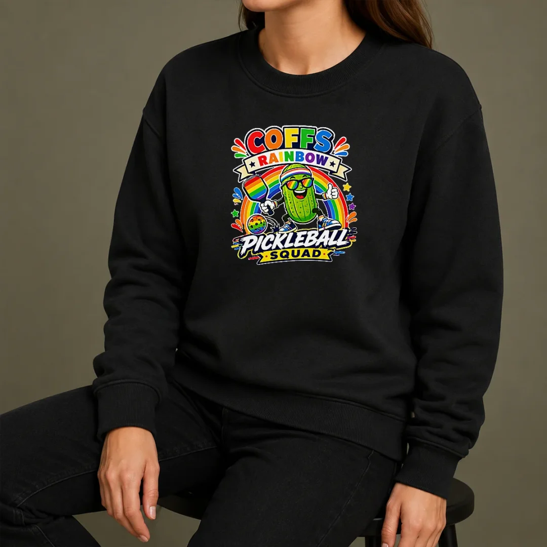 Nice Vibrant Coffs Rainbow Pickleball Enthusiast Sweater Nice Vibrant Coffs Rainbow Pickleball Enthusiast Sweater