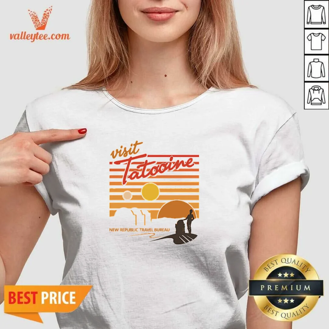 nice-visit-tatooine-travel-bureau-v-neck-shirt Nice Visit Tatooine Travel Bureau V-Neck Shirt