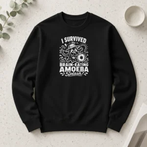 Nice Top Brain Eating Amoeba Splash Humor Line Art Long Sleeve Shirt