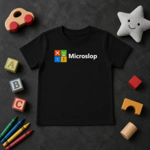 Hot Funny Microslop Logo Parody Kids T-Shirt