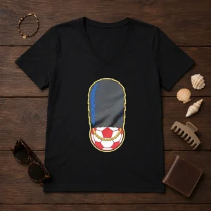Hot London Guard British Soldier Soccer Ball Chain V-Neck Shirt
