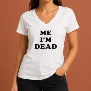 Good Touch Me I'M Dead Slogan Funny Goth Humor V-Neck Shirt