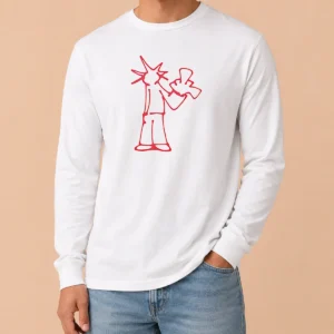 Awesome Statue Of Liberty New York City Sketch Art Doodle Minimal Line Drawing Long Sleeve Shirt