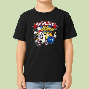 Awesome Bowling For Strike Cheerful Mascot Kids T-Shirt