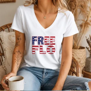 Good Patriotic USA Flag Stars And Stripes Typography V-Neck Shirt