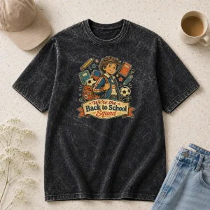 Premium Top Back To School Squad Vintage For Kids Washed T-Shirt