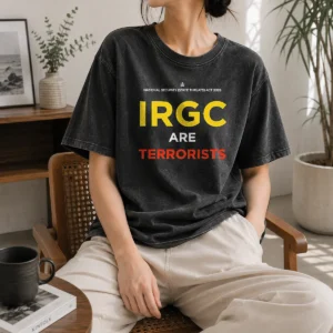 Premium Awesome IRGC Are Terrorists National Security State Threats Act 2026 printed on a soft washed t shirt in neutral color