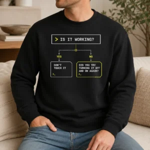 Original Is It Work Funny Flowchart Geek Sweater