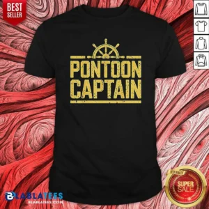 Hot Pontoon Captain Ship Wheel shirt optimized showing front view of crew neck short sleeve cotton tee