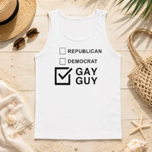 Happy Nice Gay Guy Republican Democrat Ballot Election Checkbox Humor Tank Top