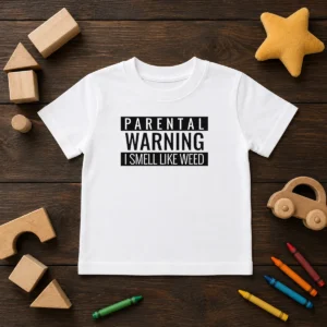 Good Parental Warning I Smell Like Weed Kids T-Shirt