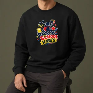 Funny Back To School Vibes Excited Student Silhouette Sweater